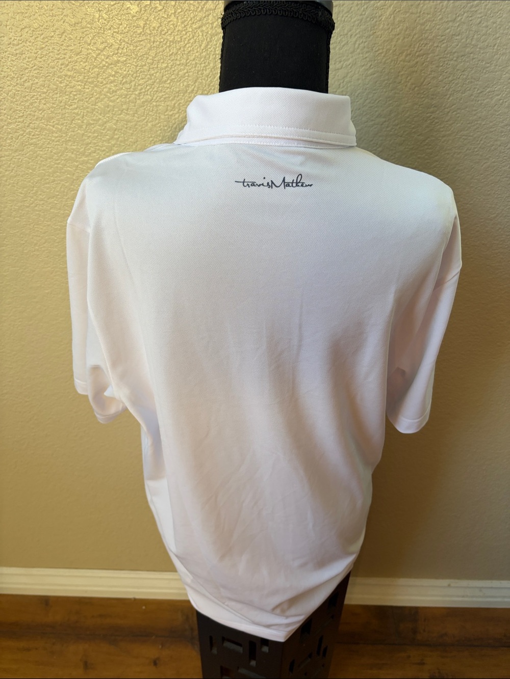 TravisMathew Men’s White Chest Stripe Performance Golf Polo L - Picture 4 of 11